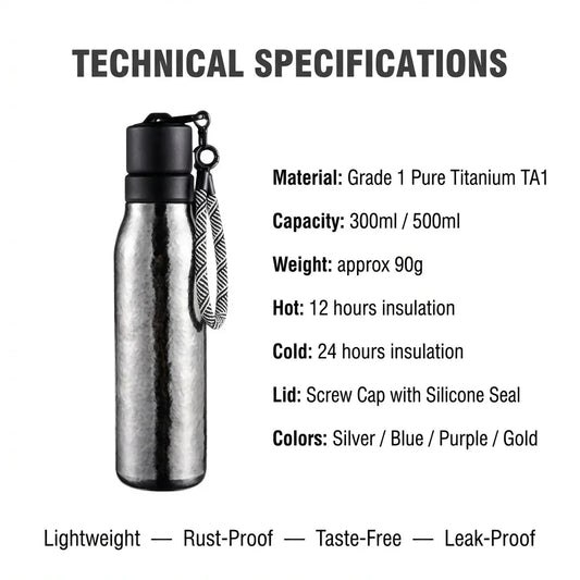 Ultralight Titanium Camping Cup front view