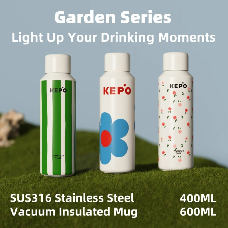 KEPO KC006 Garden Series 600ml Thermos Flask - All 3 Designs