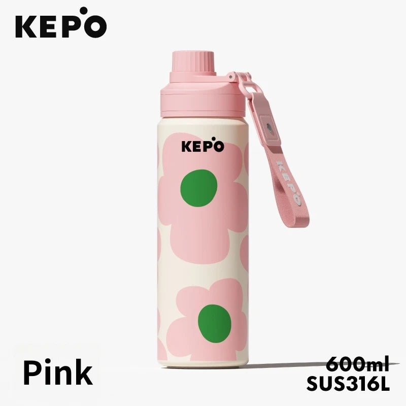 KEPO Water Bottle - Pink 600ml SUS316L