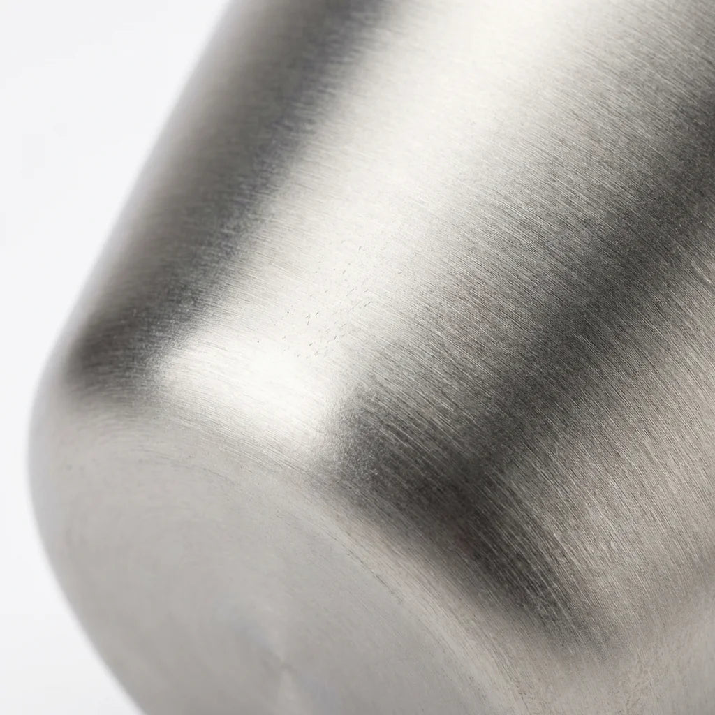 Close-up brushed titanium surface texture detail