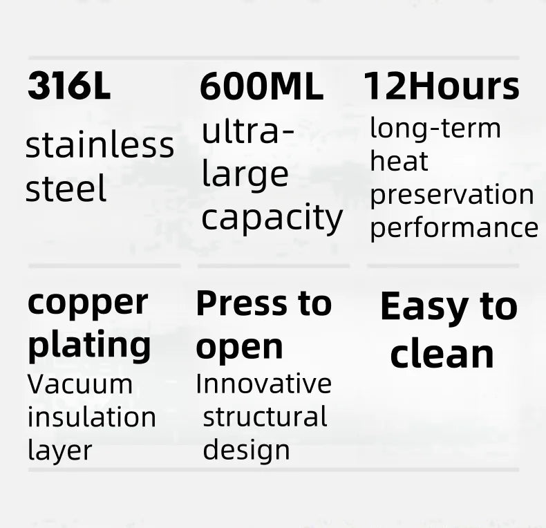 KEPO KC006 Key Features - 316L 600ml 12Hours Copper Plating Press-to-Open