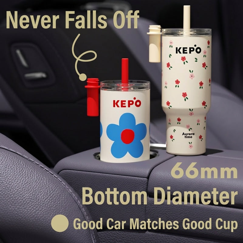 KEPO 700ml Insulated Straw Tumbler | Garden Inspiration Series | 316L Seamless Liner | 6-Hour Hot Cold