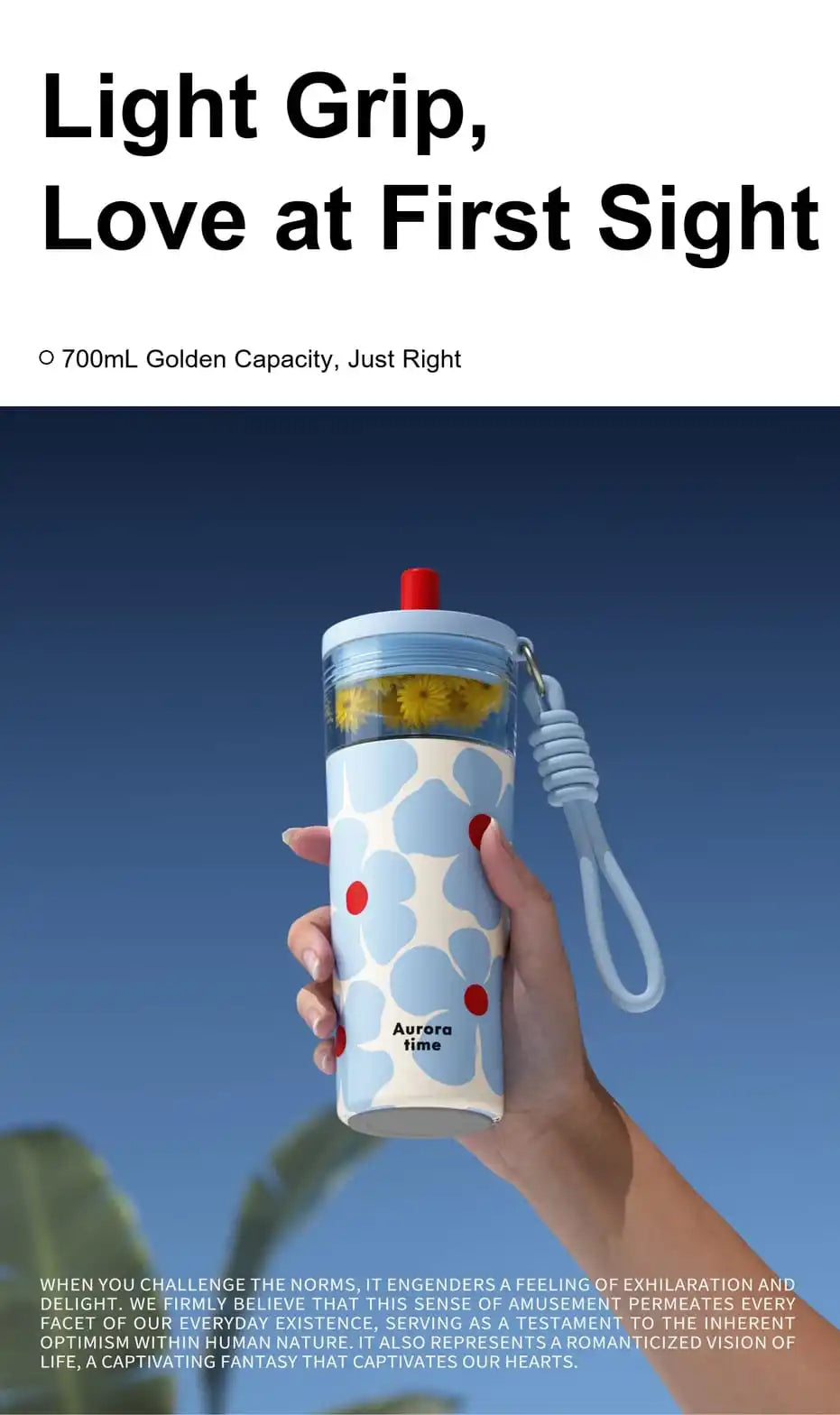 KEPO 700ml Tea Infuser Straw Tumbler | Detachable Tea Filter | 316L Liner | Leak-Proof with Lanyard