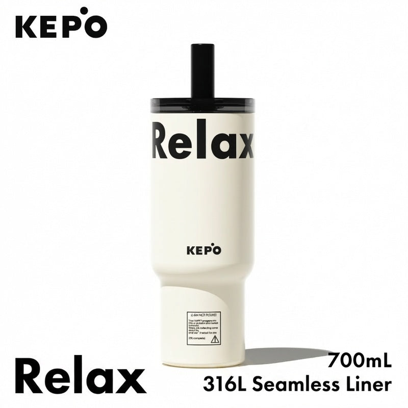 KEPO 700ml Insulated Straw Tumbler | Garden Inspiration Series | 316L Seamless Liner | 6-Hour Hot Cold