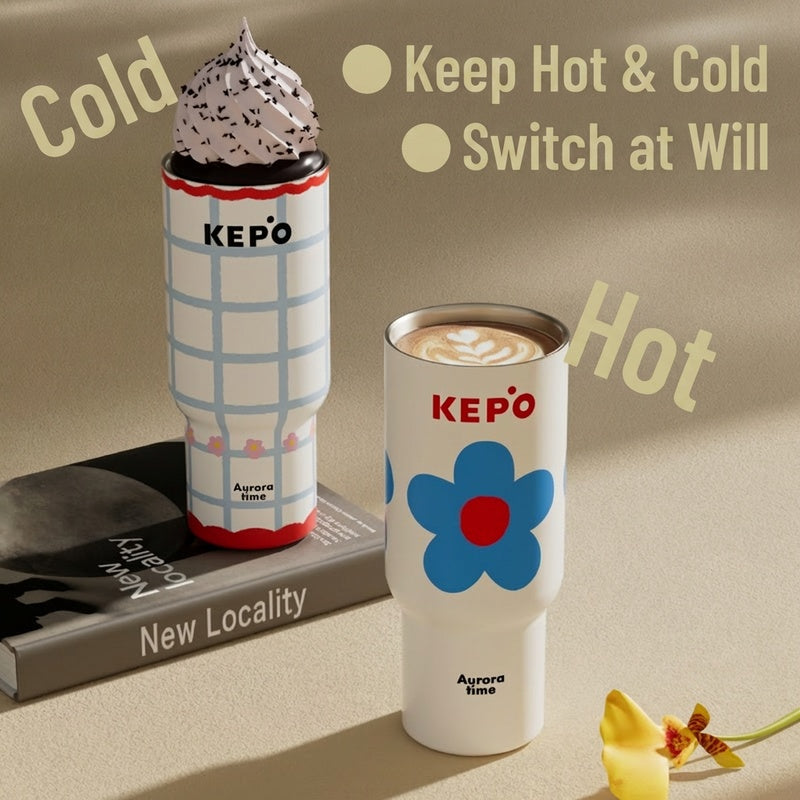 KEPO 700ml Insulated Straw Tumbler | Garden Inspiration Series | 316L Seamless Liner | 6-Hour Hot Cold
