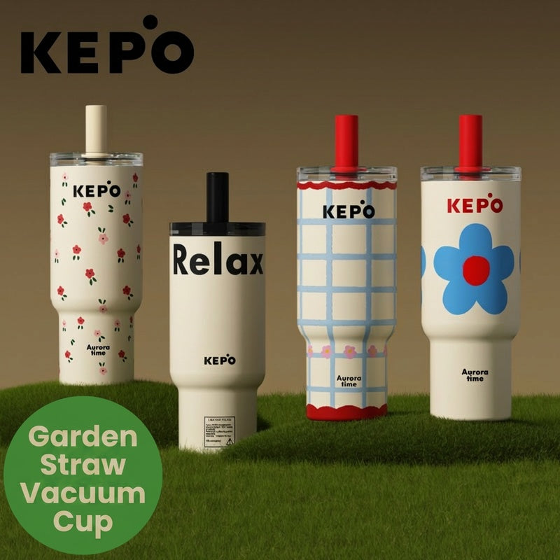 KEPO 700ml Insulated Straw Tumbler | Garden Inspiration Series | 316L Seamless Liner | 6-Hour Hot Cold